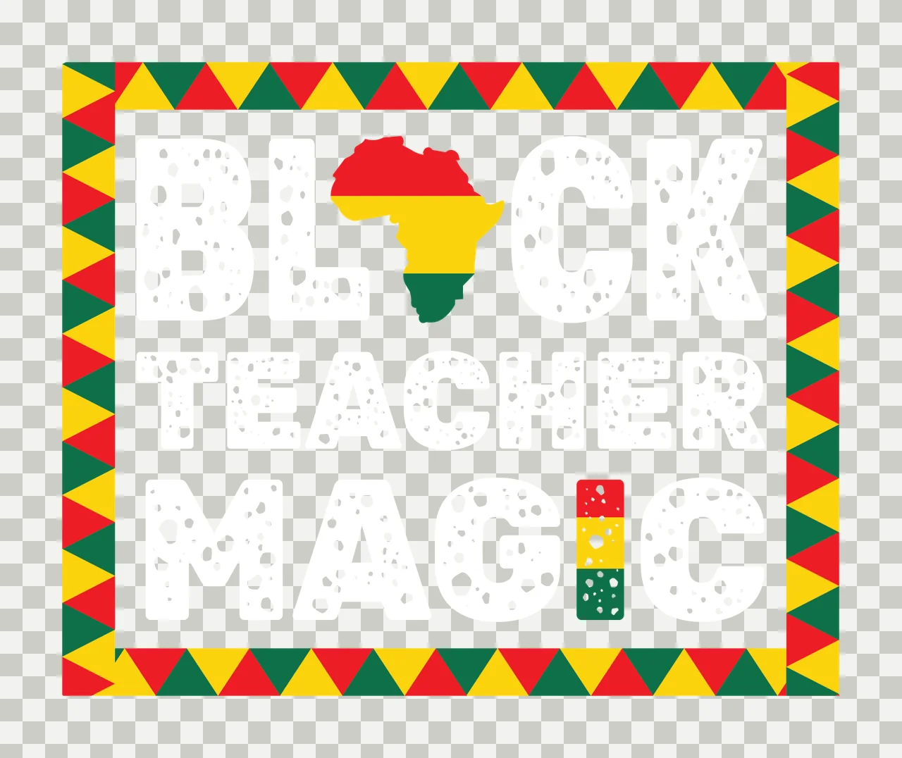 Black Teacher Magic Graphic Box typography boxed map frame transparency and detail preview thumbnail