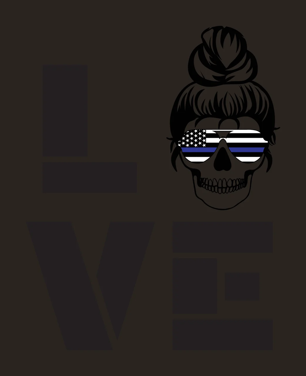 Keychain Love Word With Skull Graphic hair bun sunglasses black contrast preview thumbnail