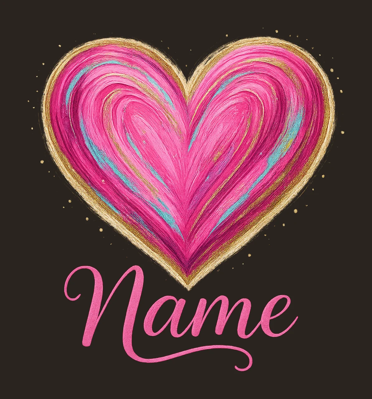 Preppy painted Valentines Day heart Brushstroke Valentine contrast preview thumbnail