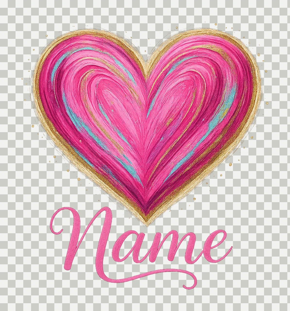 Preppy painted Valentines Day heart Brushstroke Valentine transparency and detail preview thumbnail