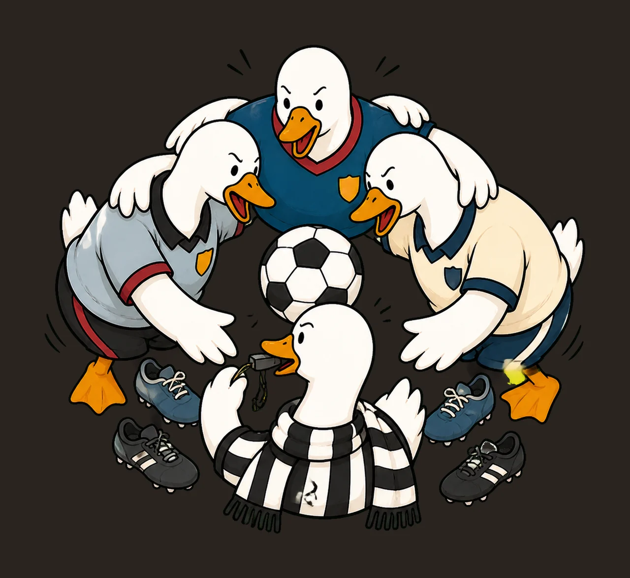 Funny Goose Soccer Team Digital Referee Goalie Variation F contrast preview thumbnail