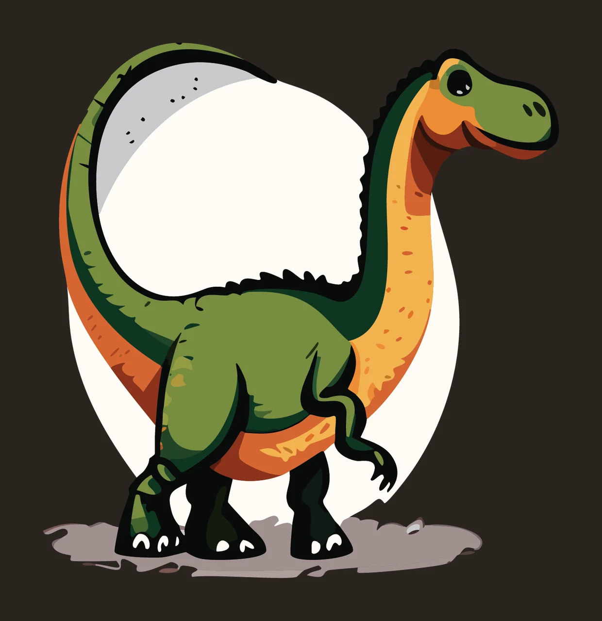 Dinosaur Silhouette With Large Back Stand ground black reptile contrast preview thumbnail
