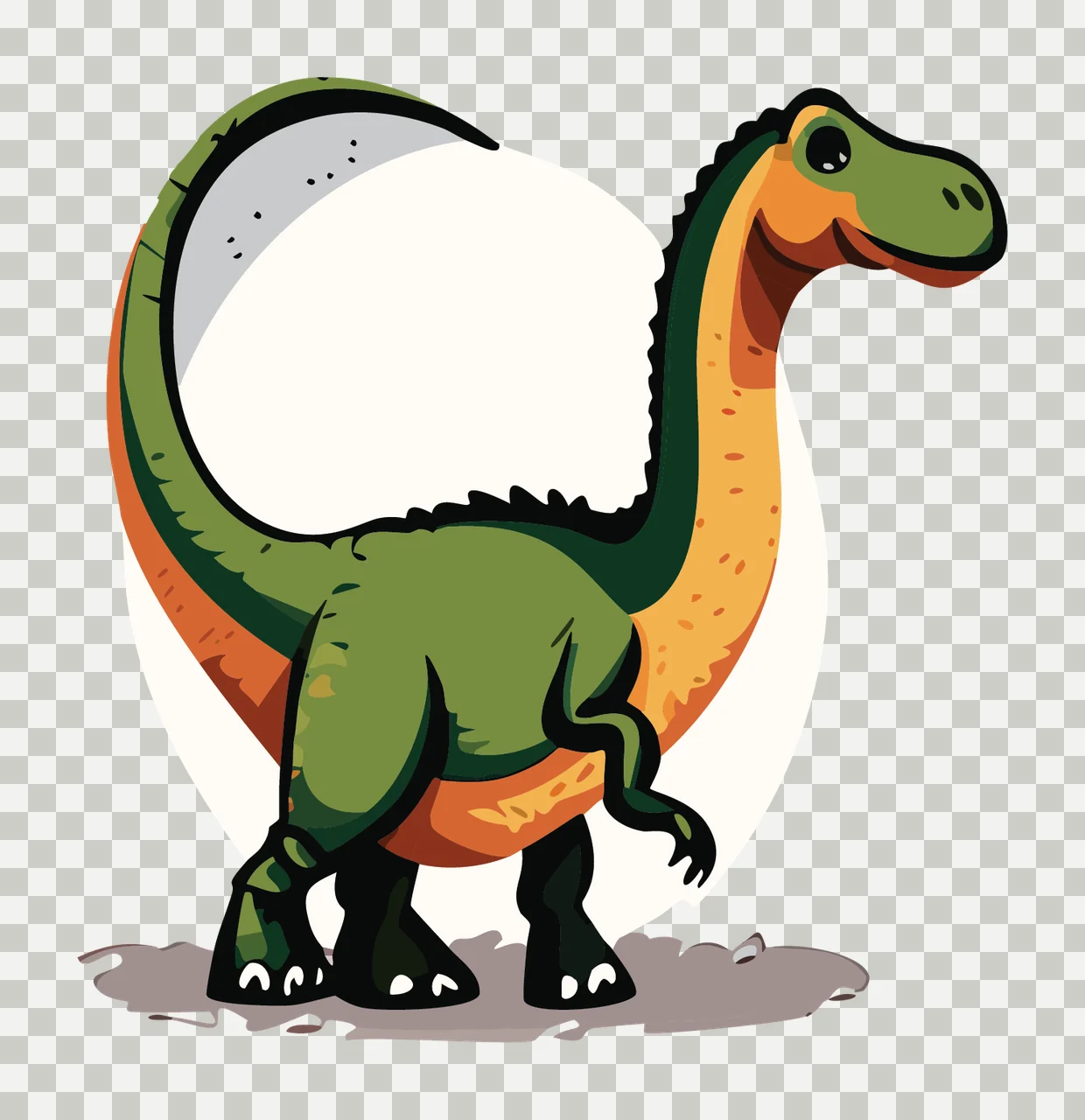 Dinosaur Silhouette With Large Back Stand ground black reptile transparency and detail preview thumbnail