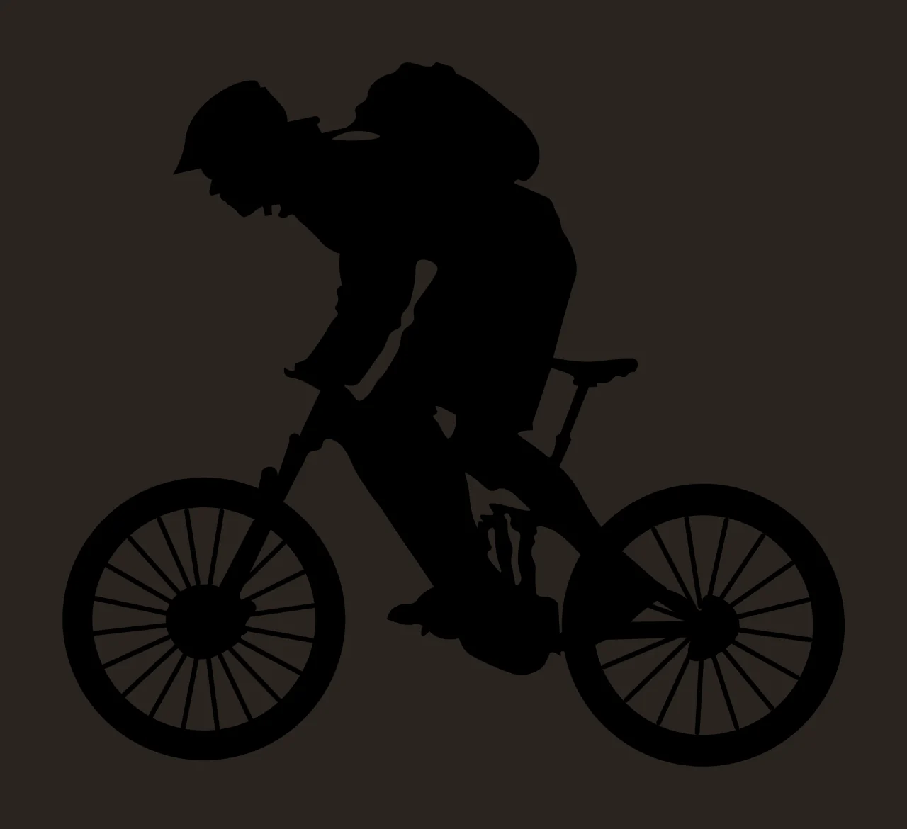 Mountain Bike Black Silhouette Of A Person Riding biker white contrast preview thumbnail