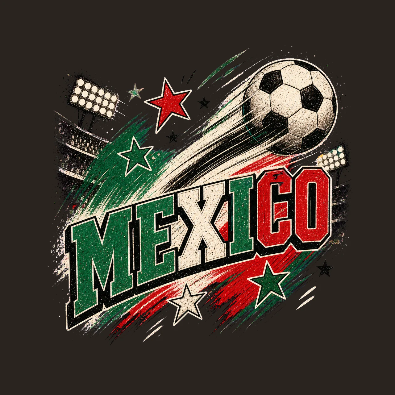 Mexico Soccer Retro Fan sublimation instant Variation B contrast preview thumbnail