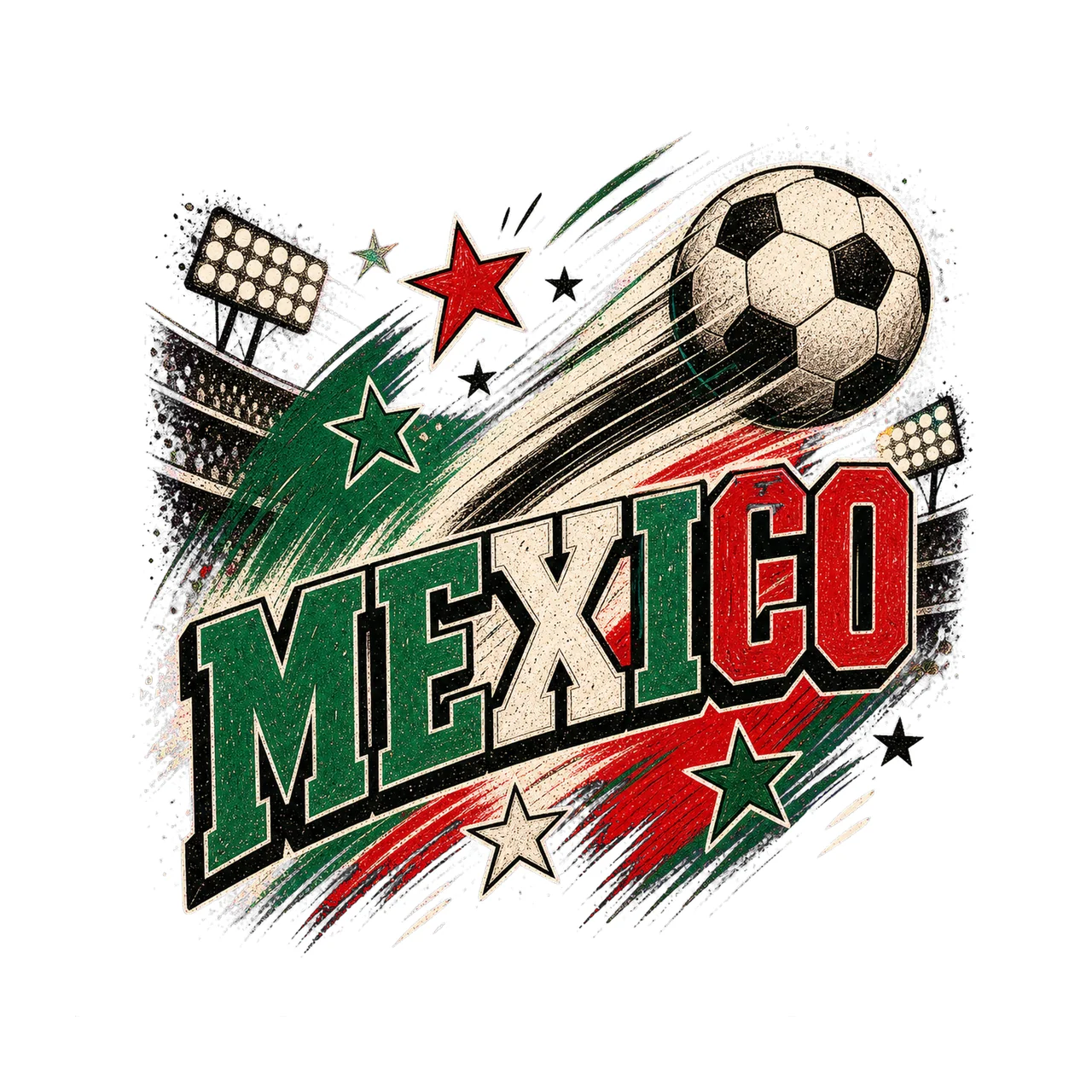 Mexico Soccer Retro Fan sublimation instant Variation B