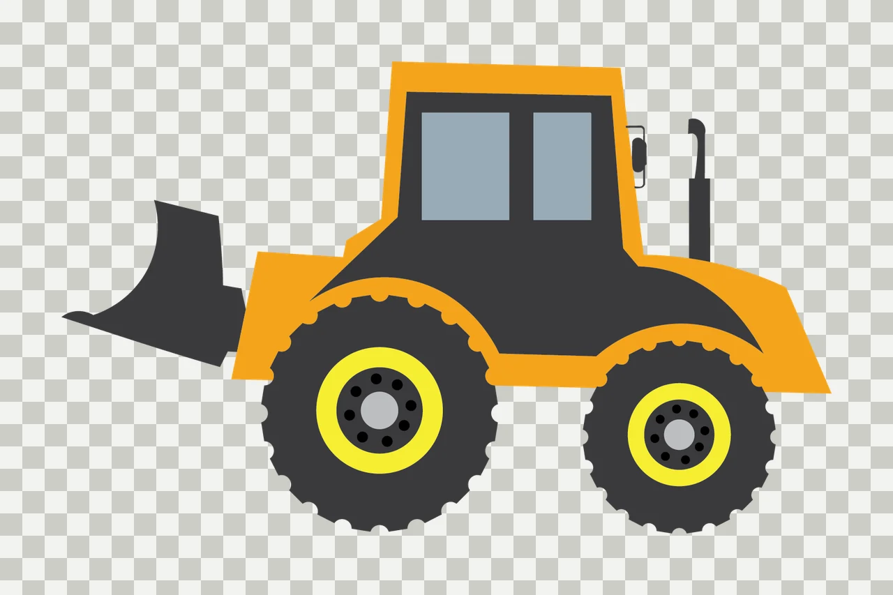 Construction Black Silhouette Of A Vehicle With Front stationary transparency and detail preview thumbnail