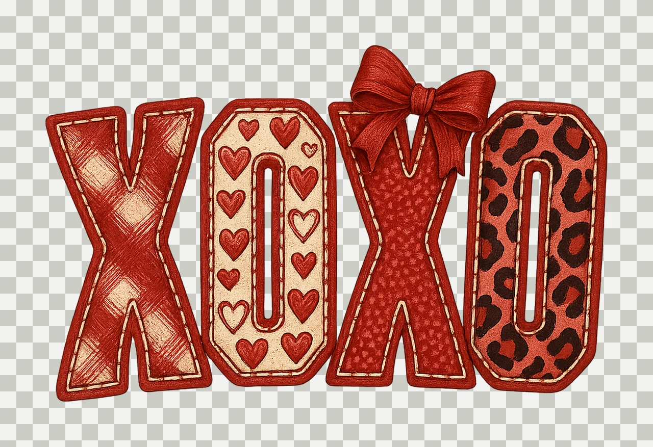 Valentine XOXO Valentine Couple Design Varsity Style transparency and detail preview thumbnail