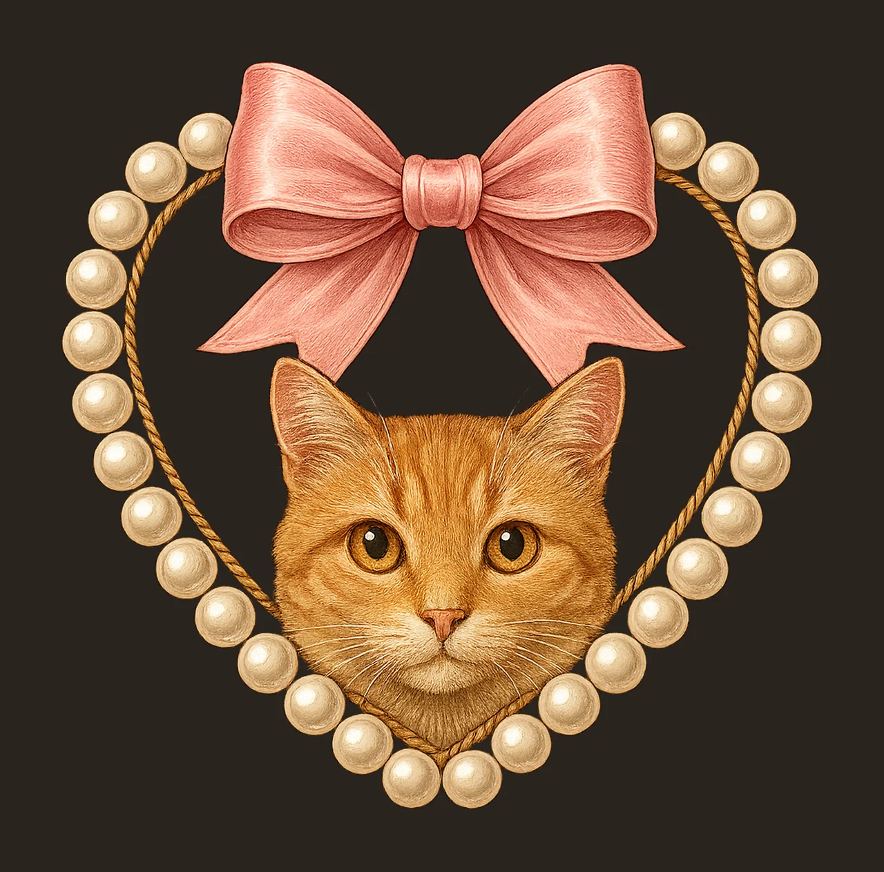 Coquette Pearl Heart Big Bow Valentine Design Heart Artwork contrast preview thumbnail