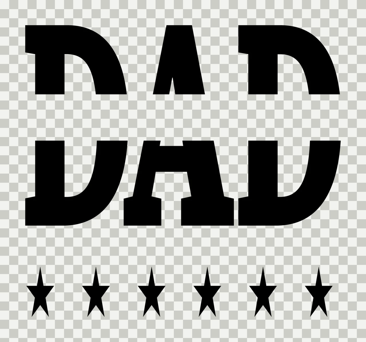 Dad Text With Six Stars transparency and detail preview thumbnail