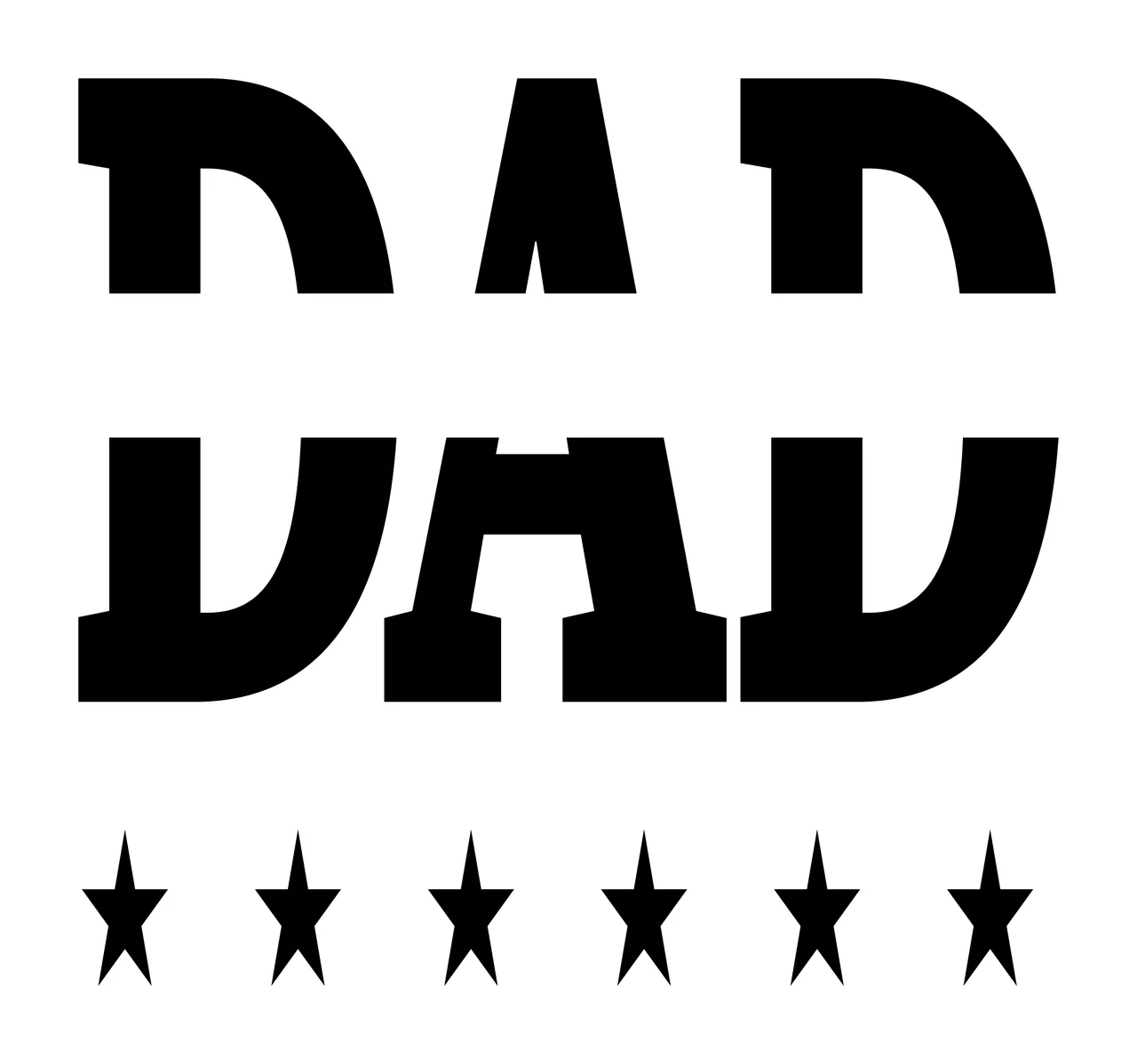 Dad Text With Six Stars