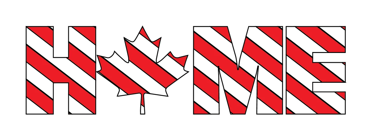 Home Text With Maple Leaf and bold typography black 1 21 F16 canada