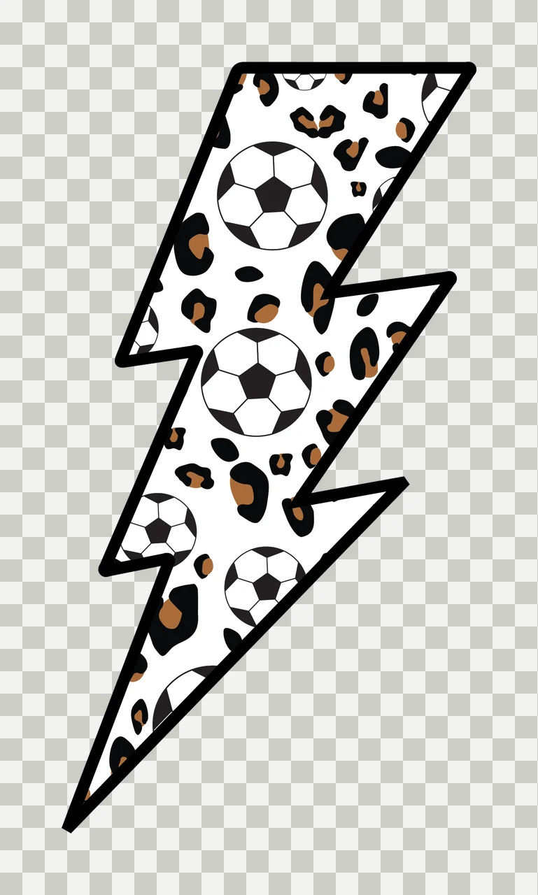 Bolt Balls Lightning With Soccer Ball Pattern leopard spots transparency and detail preview thumbnail