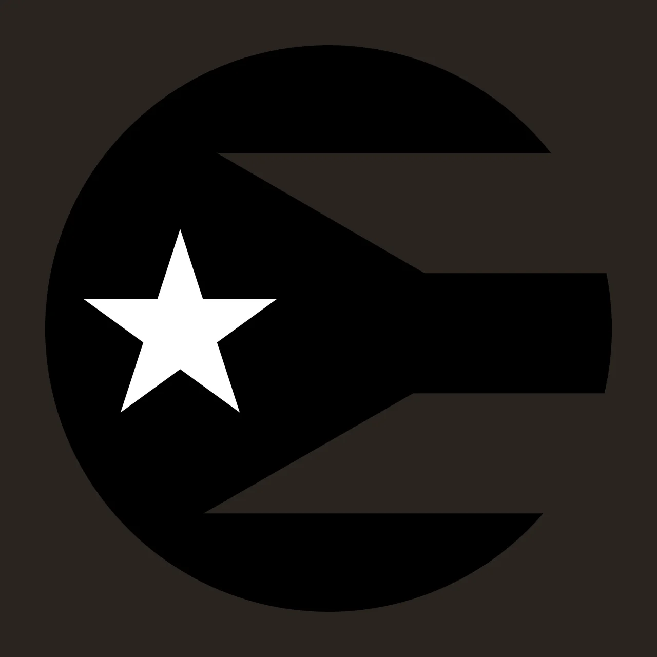 Circular Black Emblem With A Star And Horizontal Circle lines contrast preview thumbnail