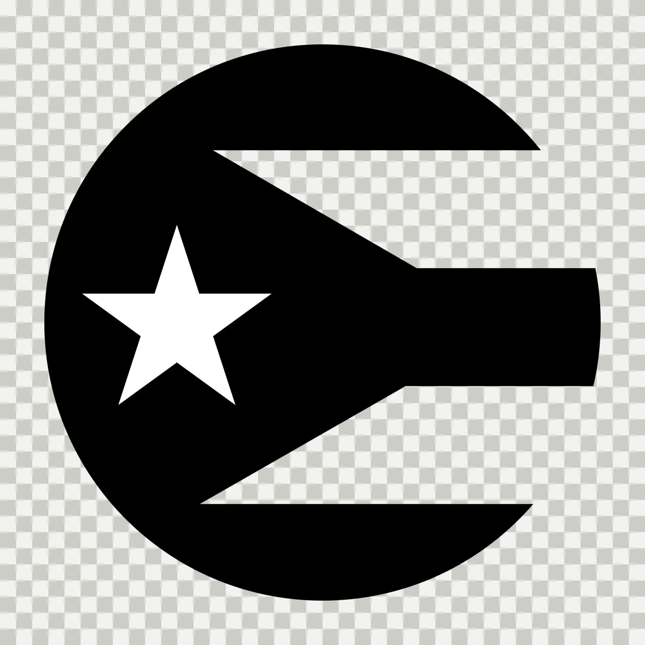Circular Black Emblem With A Star And Horizontal Circle lines transparency and detail preview thumbnail