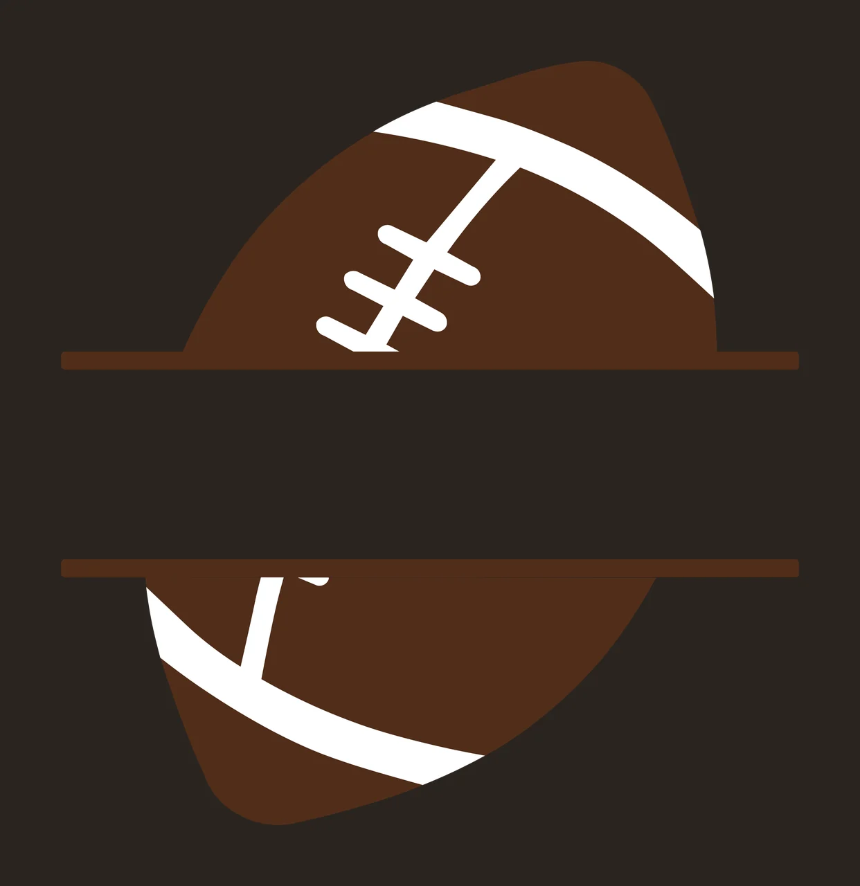 Keychain Split Football Shape With Banner splitting lines minimalist contrast preview thumbnail