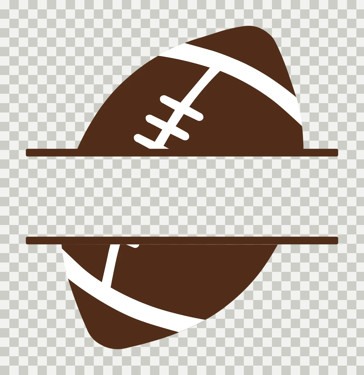 Keychain Split Football Shape With Banner splitting lines minimalist transparency and detail preview thumbnail
