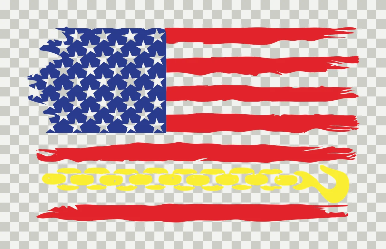 Tow Truck Flag pickup vehicle monster automobile banner patriotic transparency and detail preview thumbnail