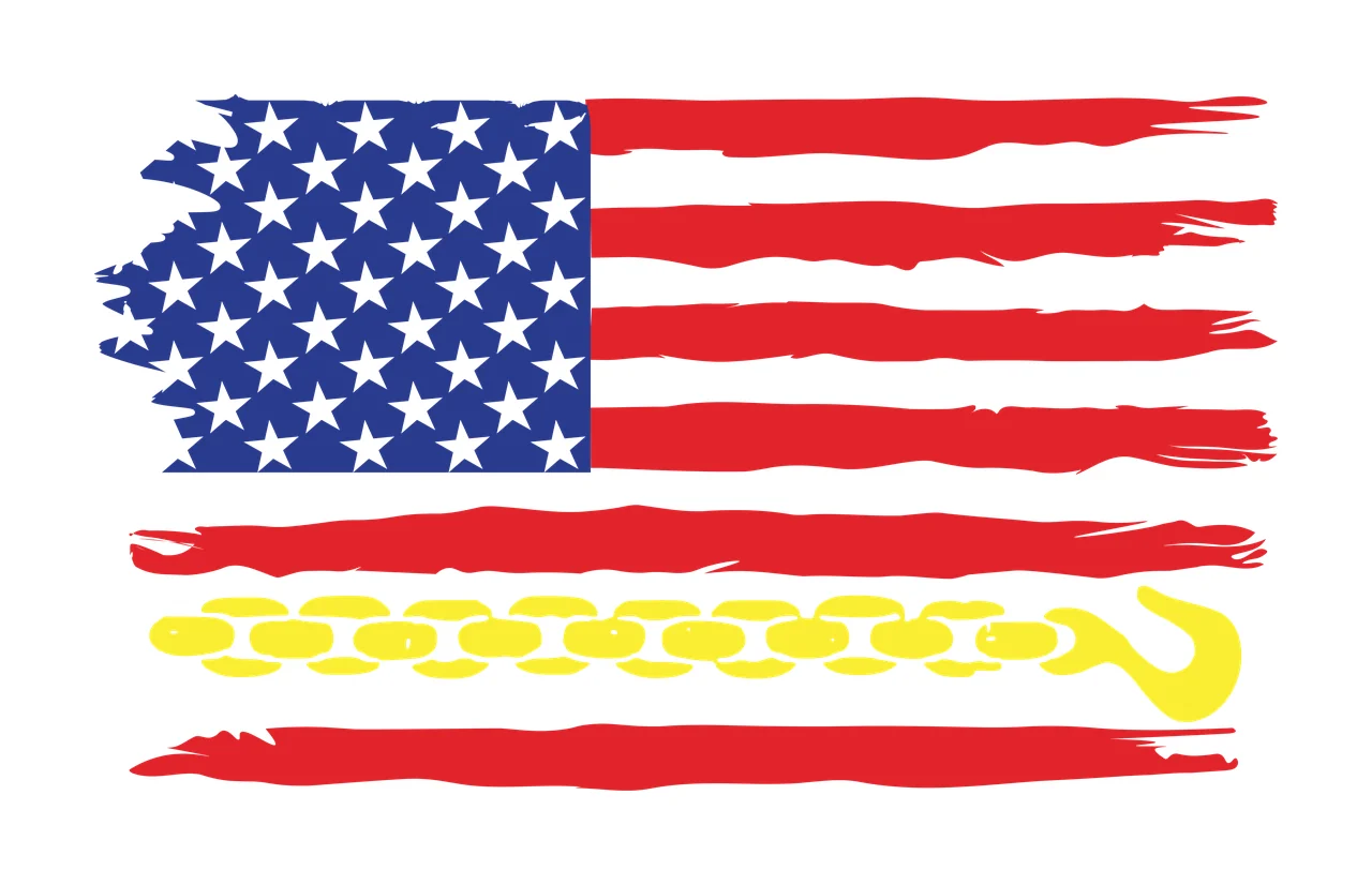 Tow Truck Flag pickup vehicle monster automobile banner patriotic