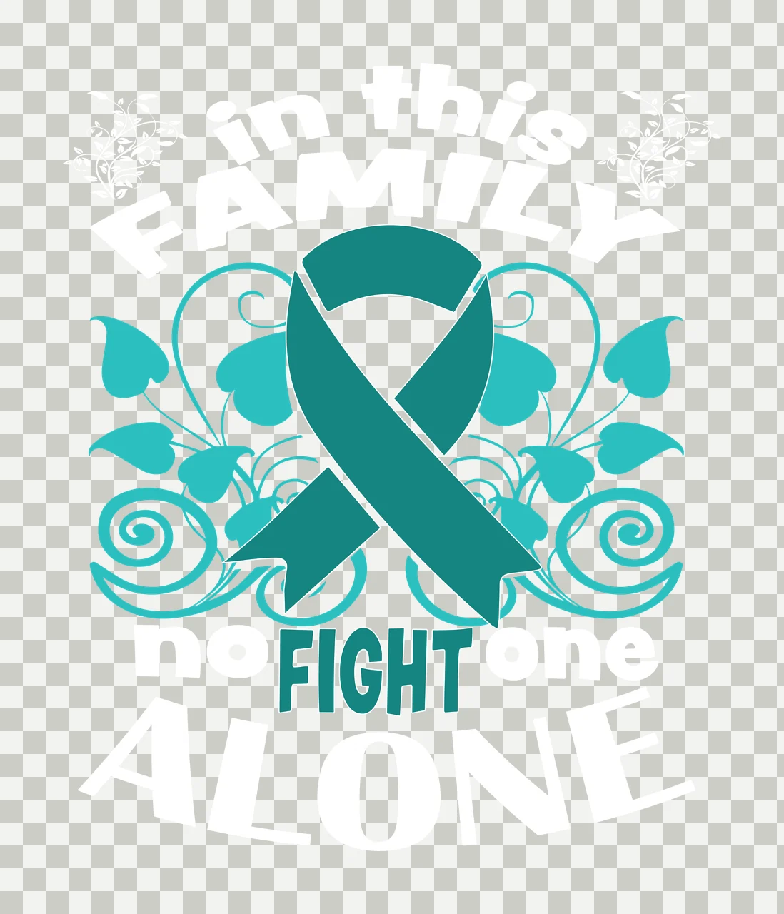 Ovarian Cancer awareness ribbon survivor hope support Variation transparency and detail preview thumbnail