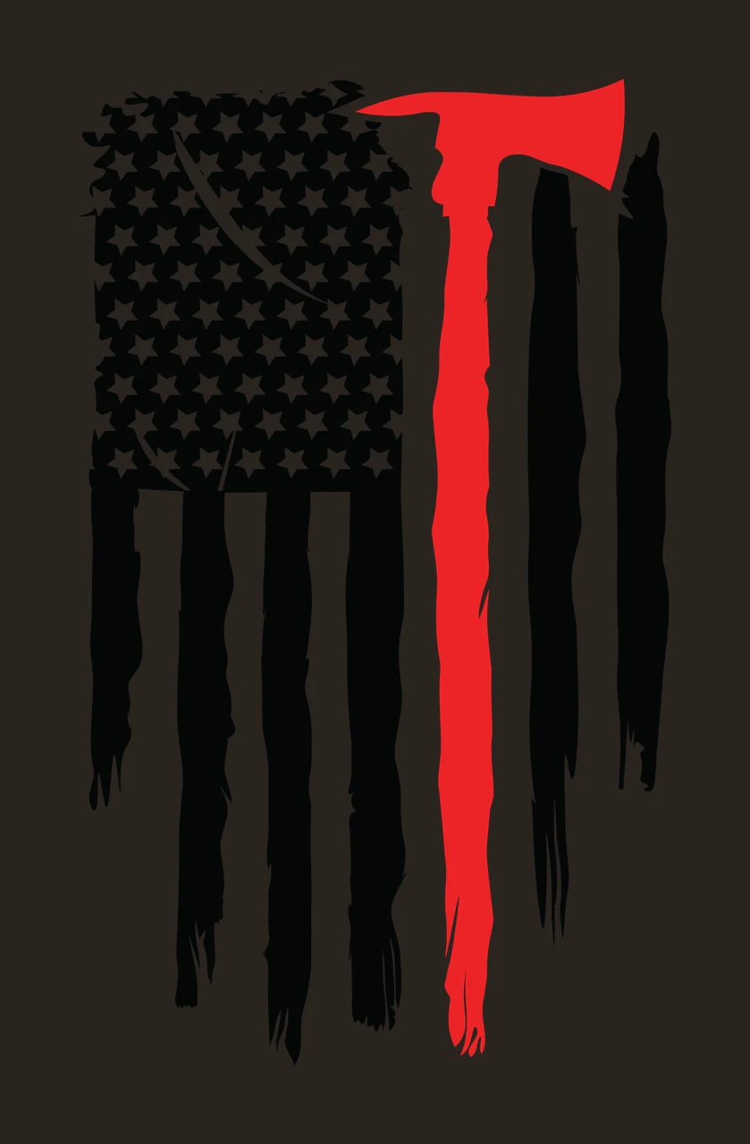 Flag American With Fire Axe Silhouette stars stripes distressed contrast preview thumbnail