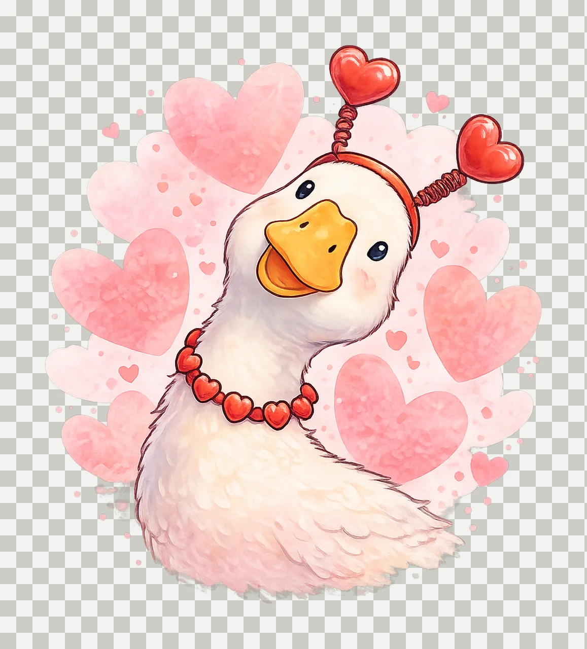 Retro Valentine Goose Funny Valentine Shirt Design Cute transparency and detail preview thumbnail