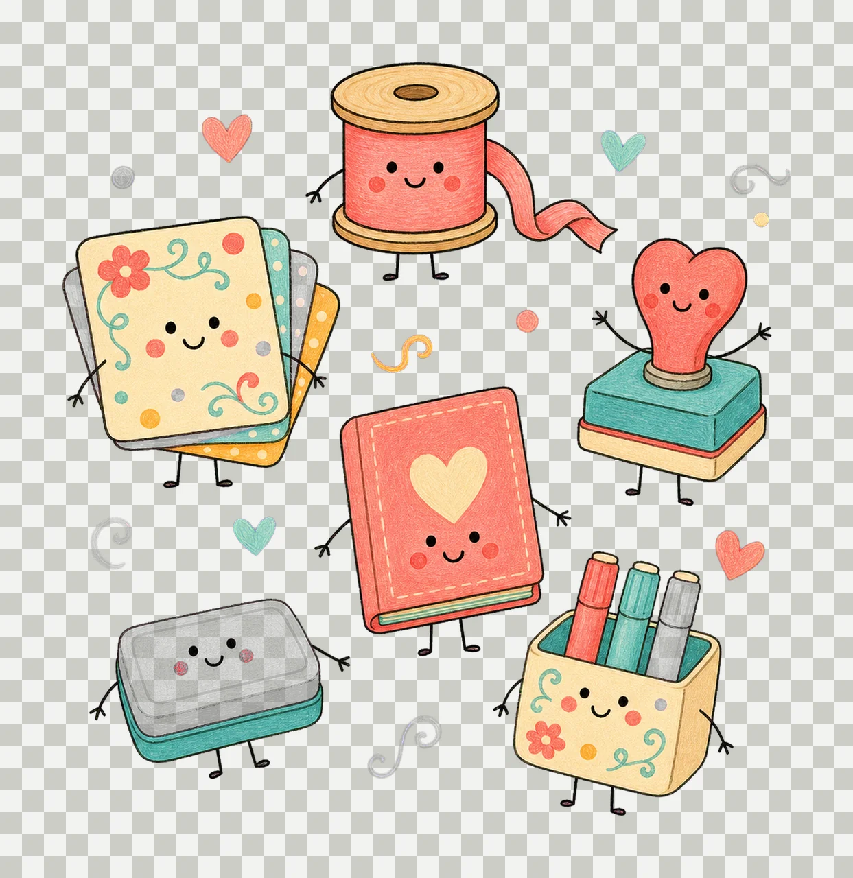 Scrapbooking Doodle Crew Scrapbooker Shirt Variation A transparency and detail preview thumbnail