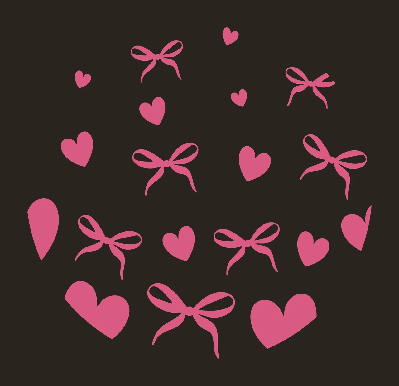 Bow Keychain Decorative Bows And Hearts Circular Pattern patterned contrast preview thumbnail