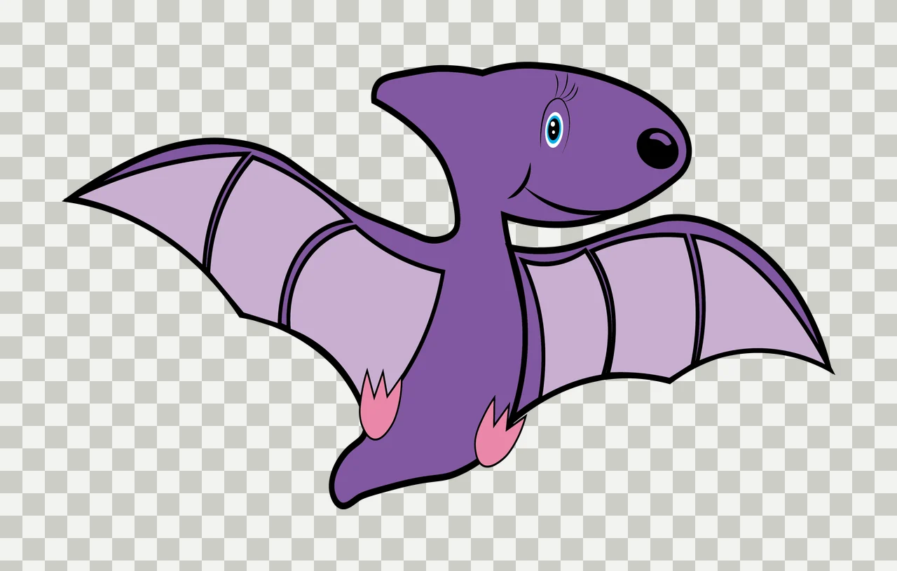 Dinosaur Black Silhouette Of Flying Winged Creature wings white transparency and detail preview thumbnail