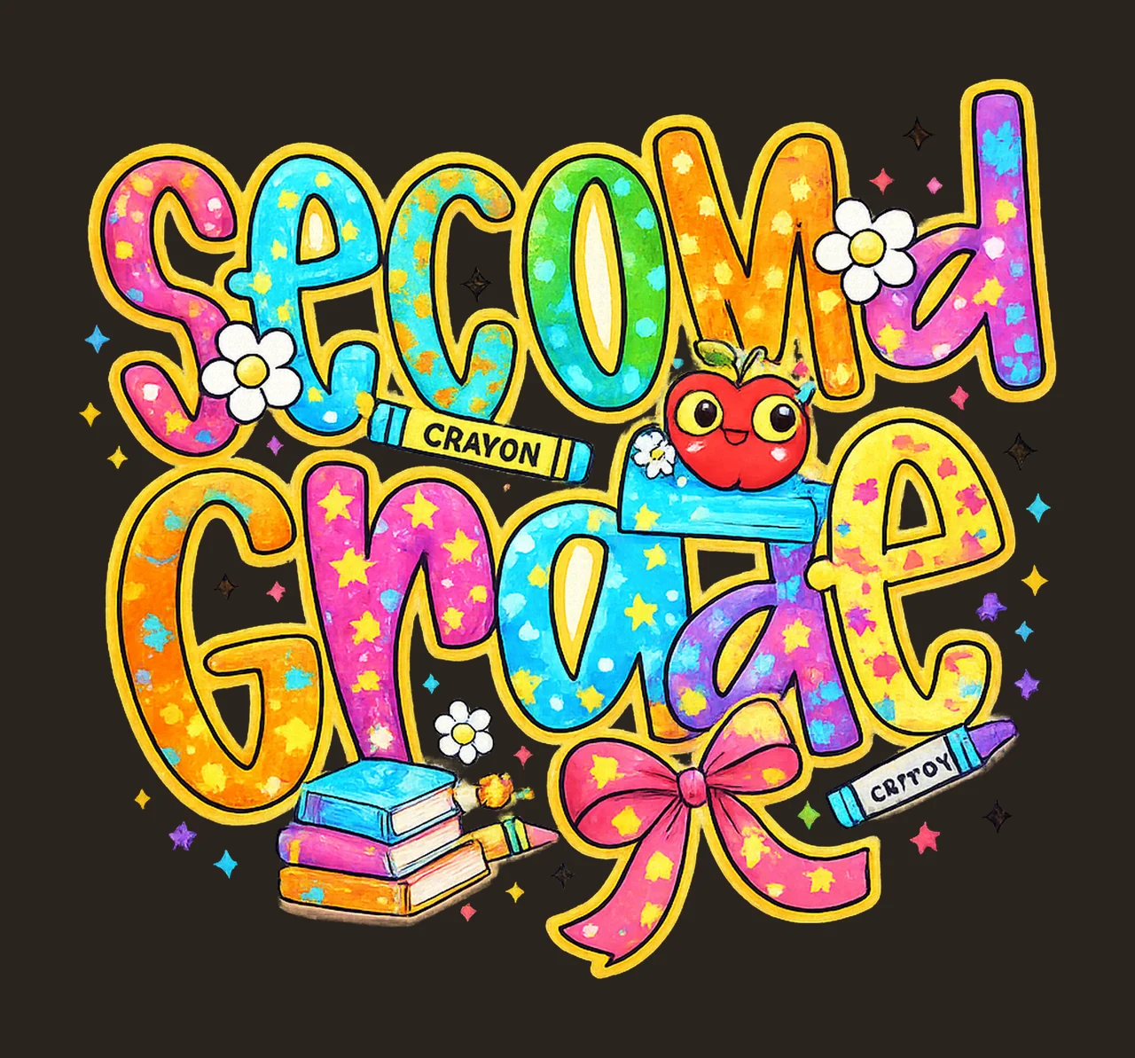 Second grade preppy back to school teacher design colorful contrast preview thumbnail