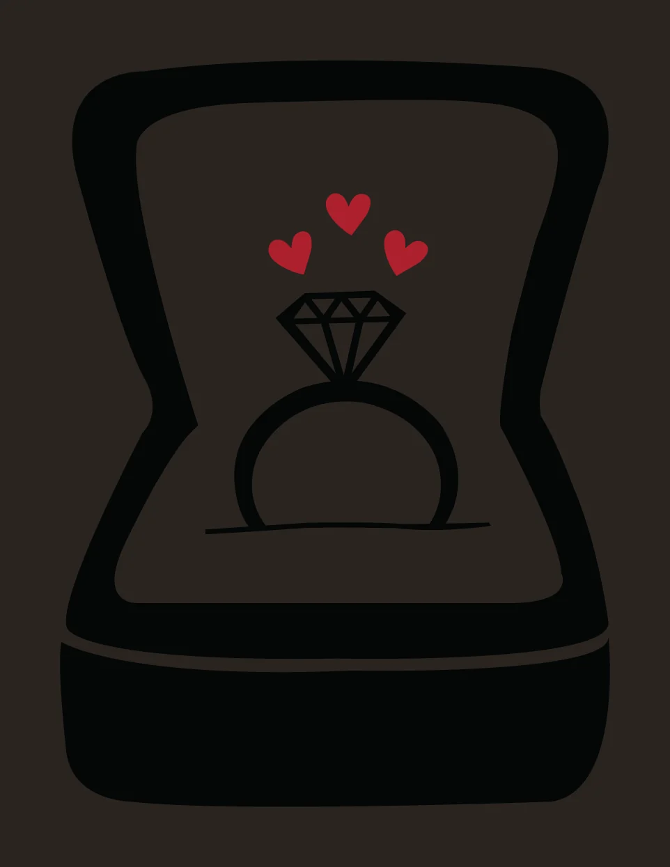 Ring Box Open With Black And White contrast preview thumbnail