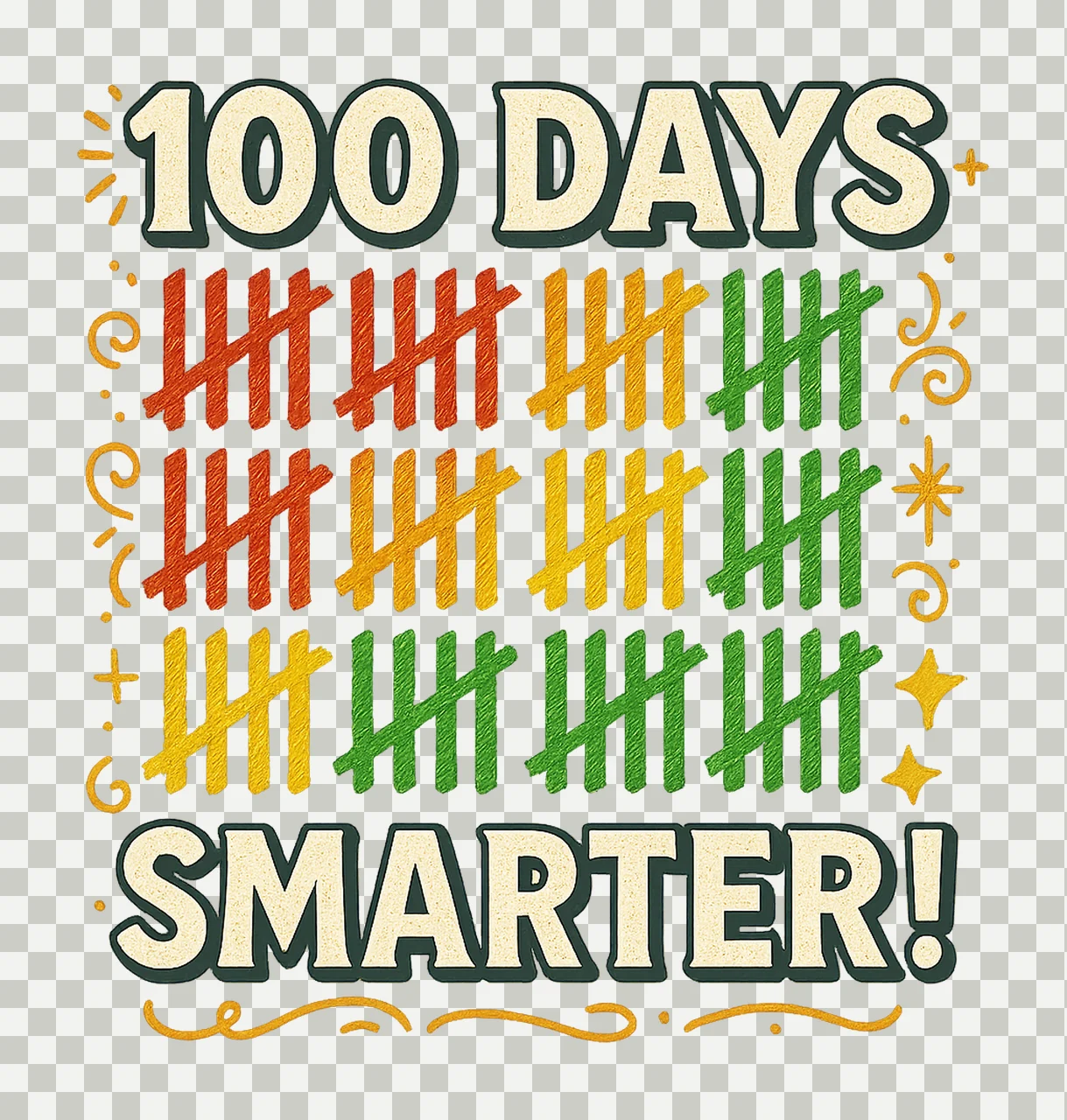 100 Days Smarter Download School Milestone Design Kids Shirt transparency and detail preview thumbnail