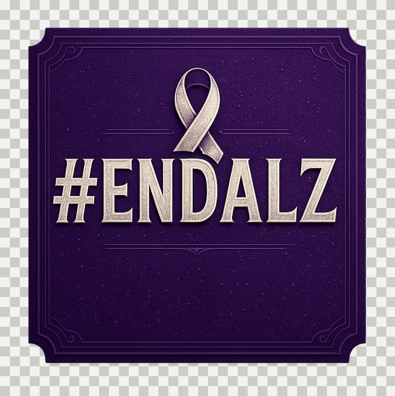 Alzheimers awareness purple ribbon sublimation design transparency and detail preview thumbnail