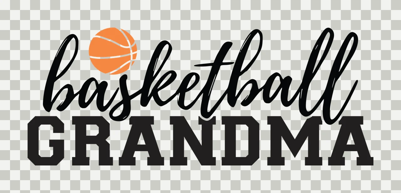 Basketball Grandma Black And White Graphic sport typography transparency and detail preview thumbnail