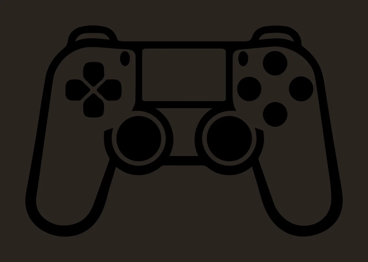 Black And White Outline Of A Handheld Electronic game controller contrast preview thumbnail