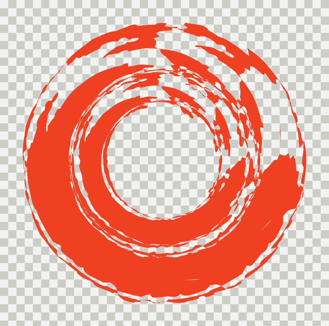 Brush Textured Black Circular Swirl Shape circle swirling stroke transparency and detail preview thumbnail