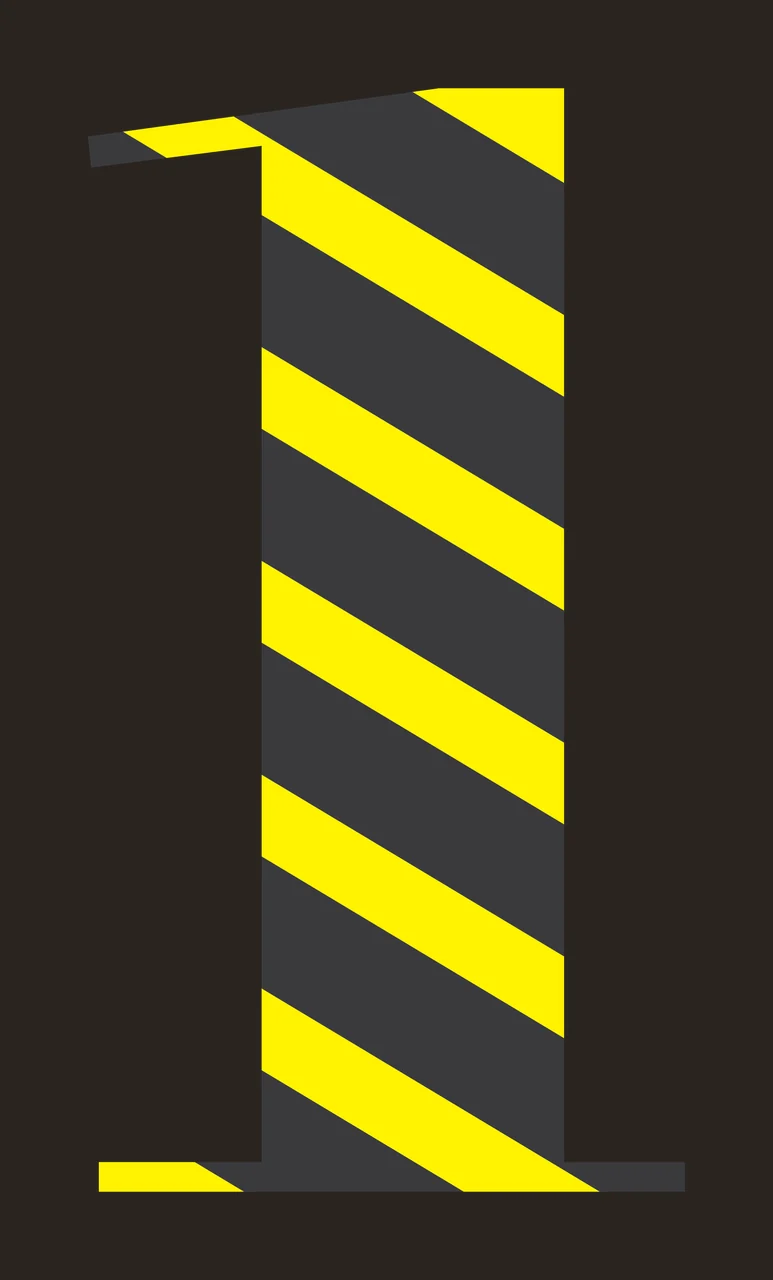Number 1 Black One Digit With A Subtle diagonal lines white contrast preview thumbnail