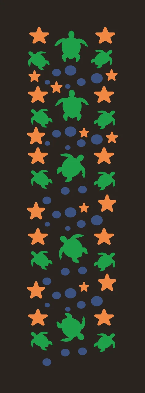 Turtles Vertical Column Of Stars Circles arrayed sea silhouette contrast preview thumbnail