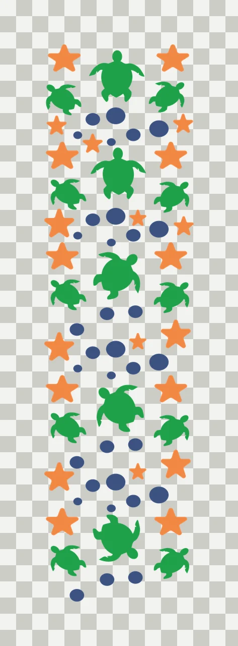 Turtles Vertical Column Of Stars Circles arrayed sea silhouette transparency and detail preview thumbnail