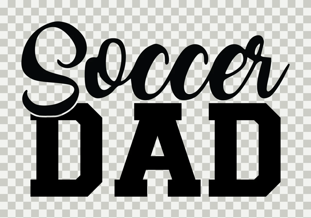 Soccer Dad Text With Script typography mixed font black words transparency and detail preview thumbnail