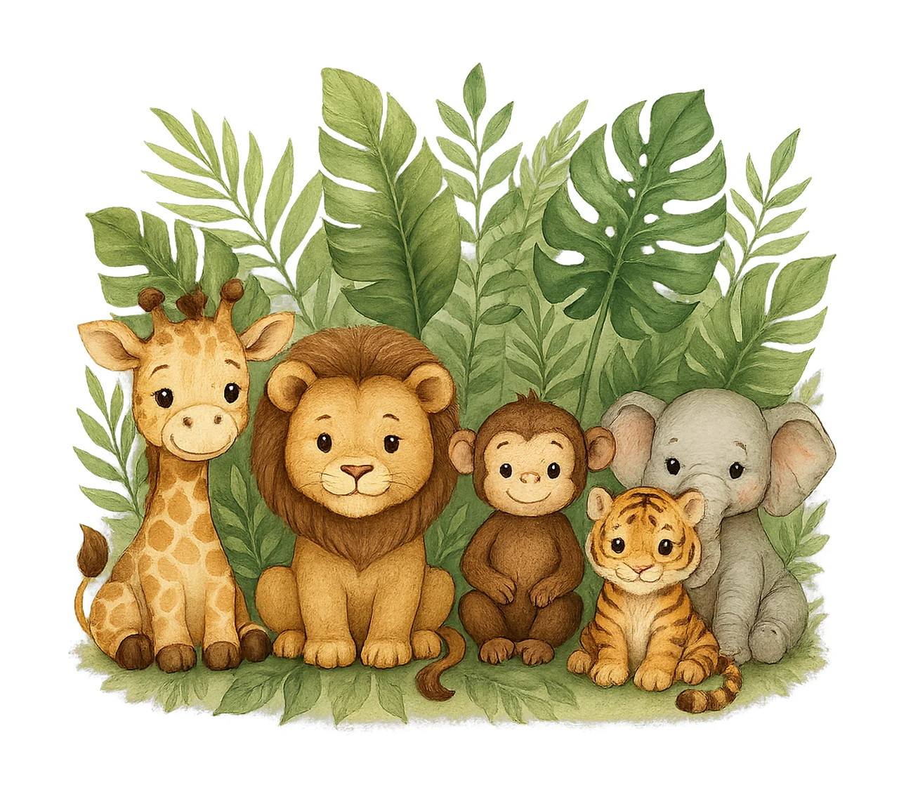 Cute Safari Animals Kids Sublimation Safari Border First