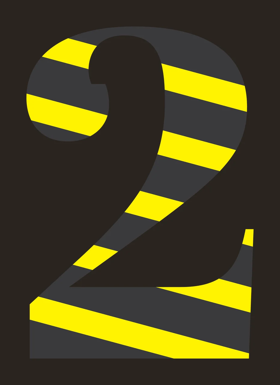 Number 2 Large Digit Two With Black Displaying White Plain background contrast preview thumbnail