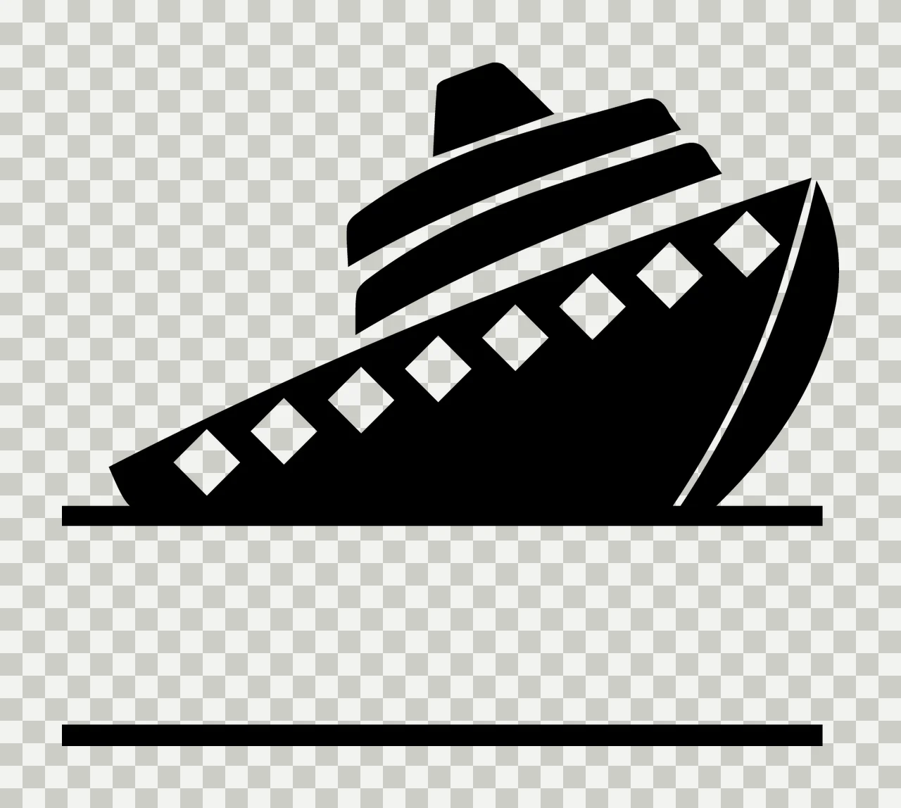 Cruise Ship Sailing With Black And Lines transparency and detail preview thumbnail