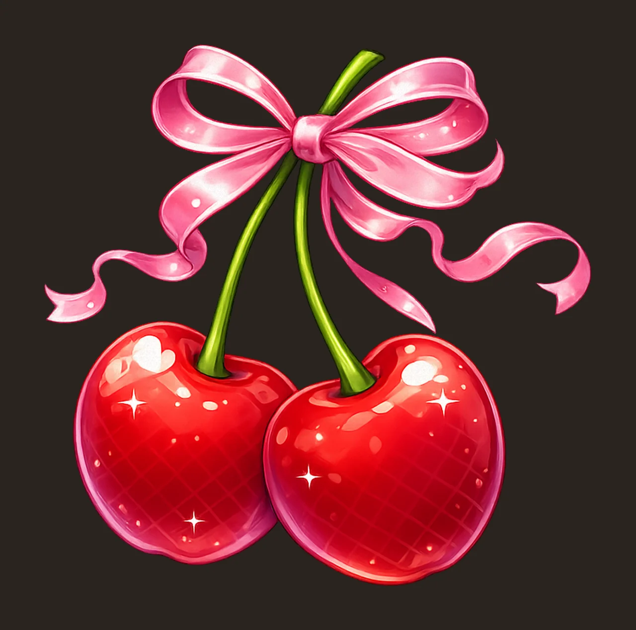 Coquette Cherry Bow Pink Ribbon Shirt Design Cute Fruit contrast preview thumbnail
