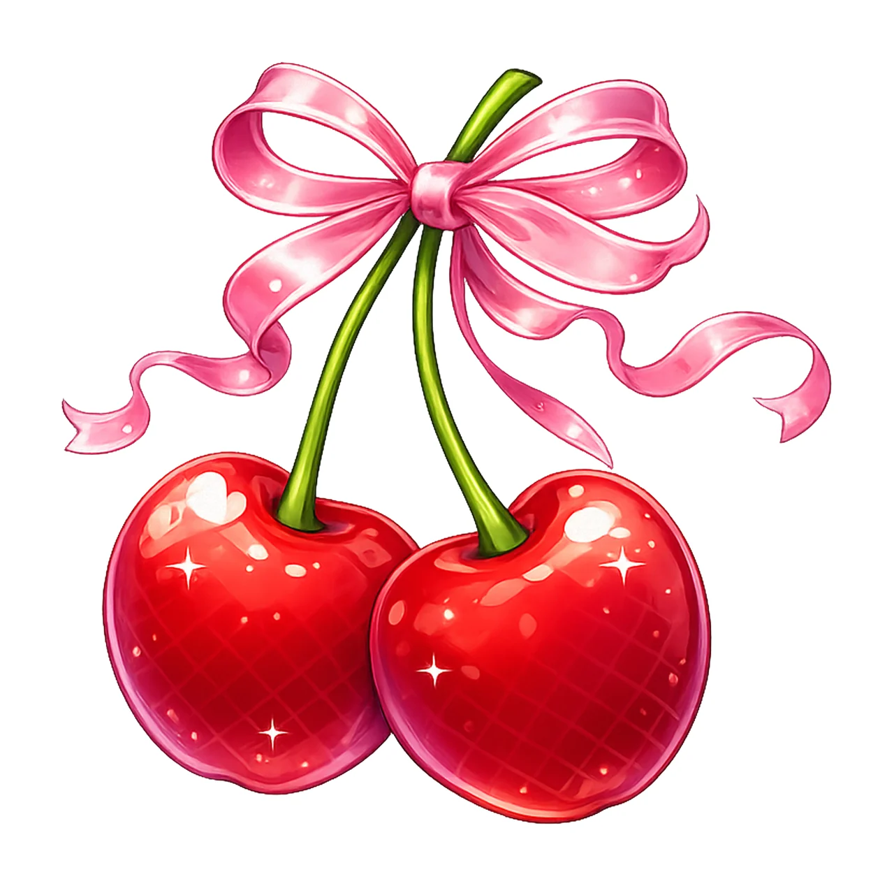 Coquette Cherry Bow Pink Ribbon Shirt Design Cute Fruit