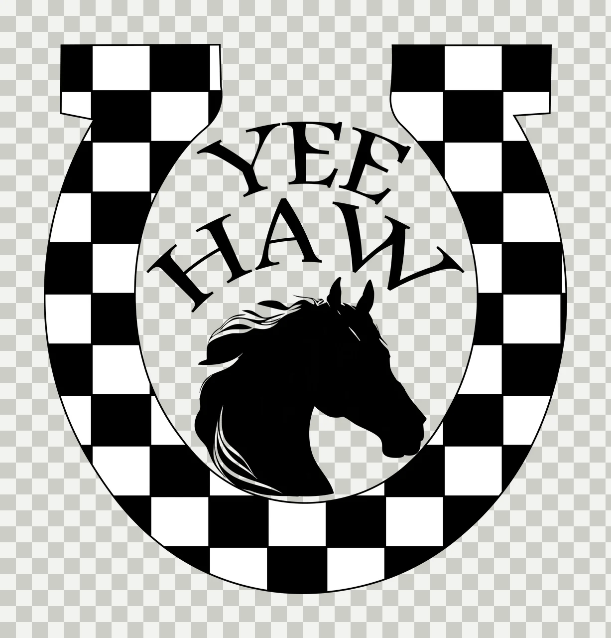 Horse Yee Haw Horseshoe And Logo black symbol western 4 F16 Designs transparency and detail preview thumbnail