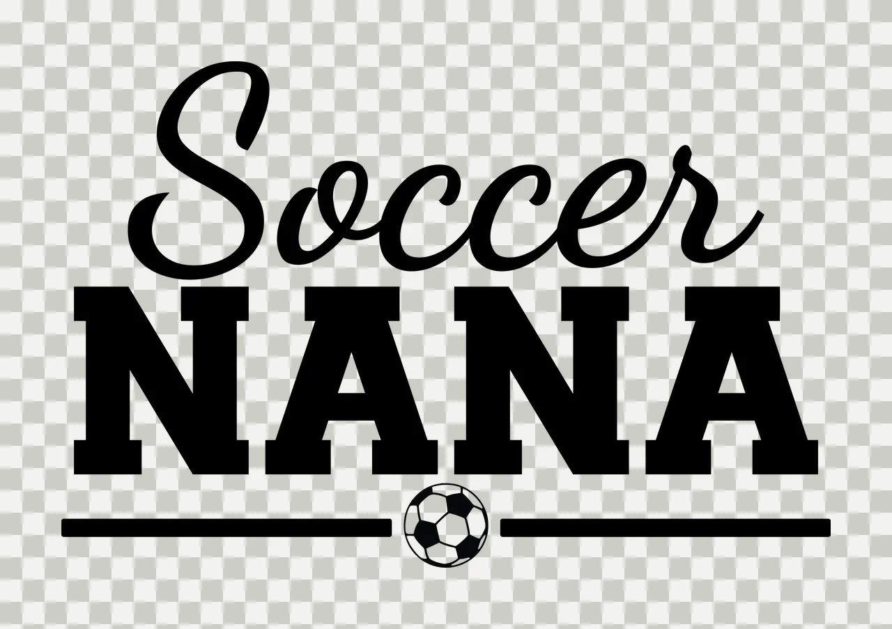 Soccer Nana Text With A Ball And Horizontal lines typography transparency and detail preview thumbnail