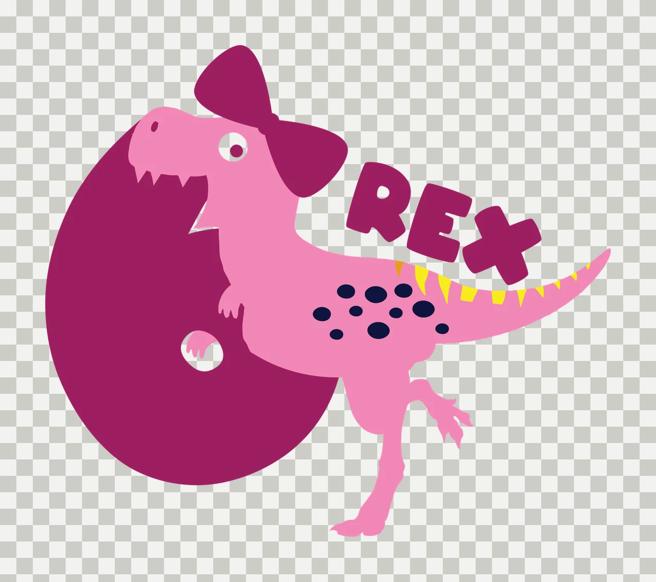 Dinosaur Rex Text Within Circular Shape standing circle silhouette transparency and detail preview thumbnail