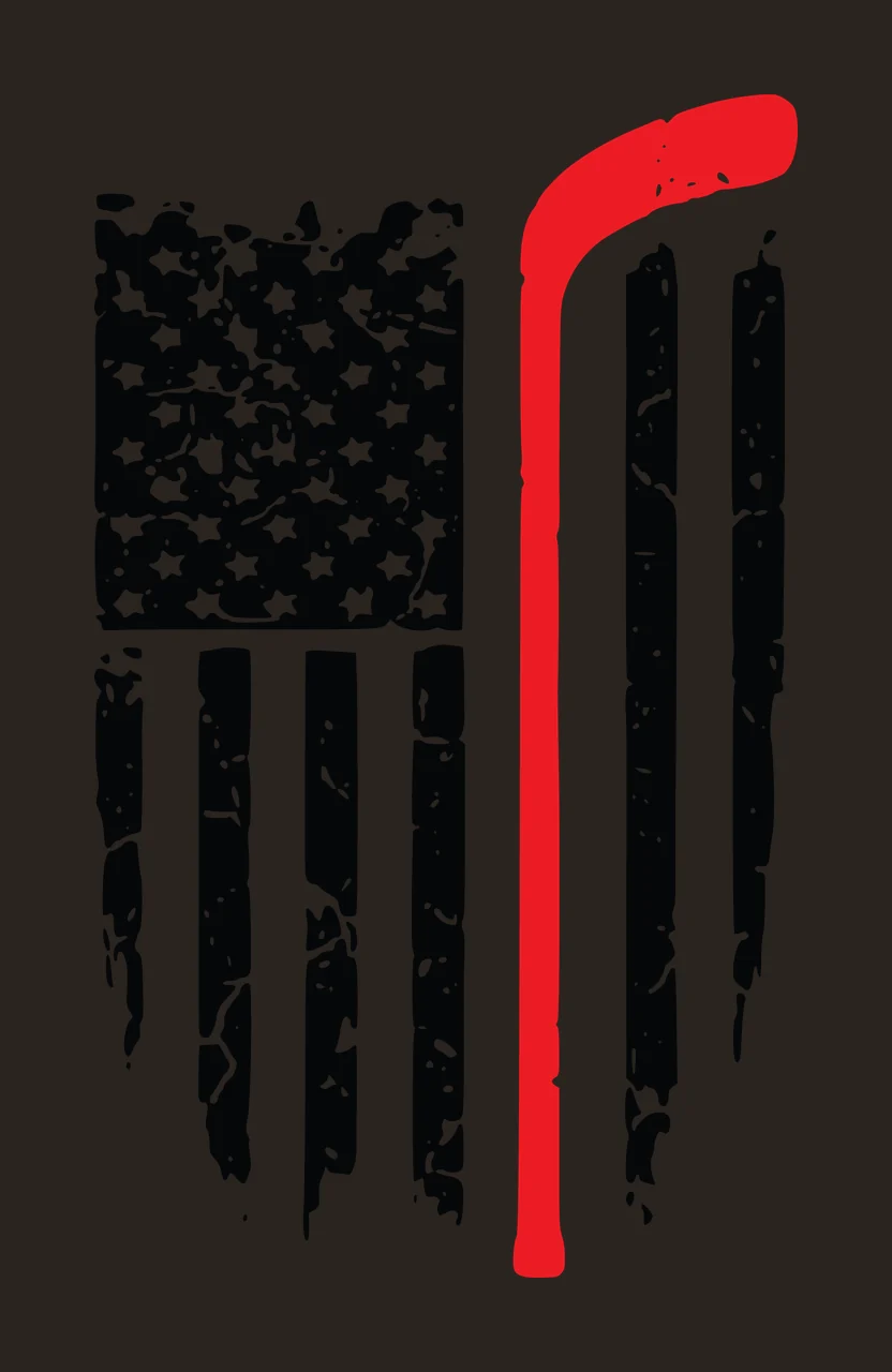 Hockey Flag Vertical Distressed Graphic With A Single stick contrast preview thumbnail