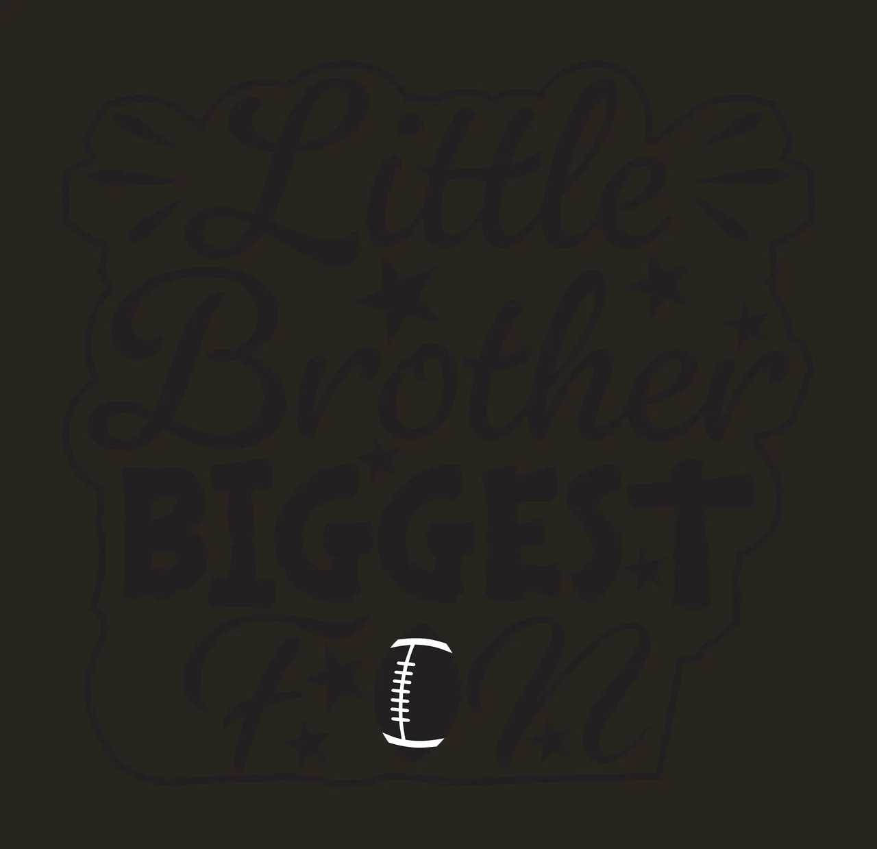 Little Brother Biggest Fan Text Art stars football typographic contrast preview thumbnail
